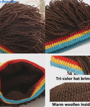 Unieke Gehaakte Muts met Nep Dreads - Rasta Stijl voor Feest & Cosplay