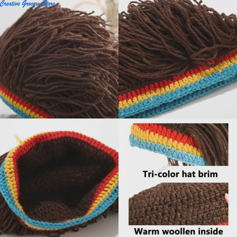 Unieke Gehaakte Muts met Nep Dreads - Rasta Stijl voor Feest & Cosplay