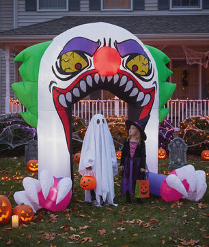 Opblaasbare Halloween Clown Poort 180cm met LED Verlichting - Tuindecoratie