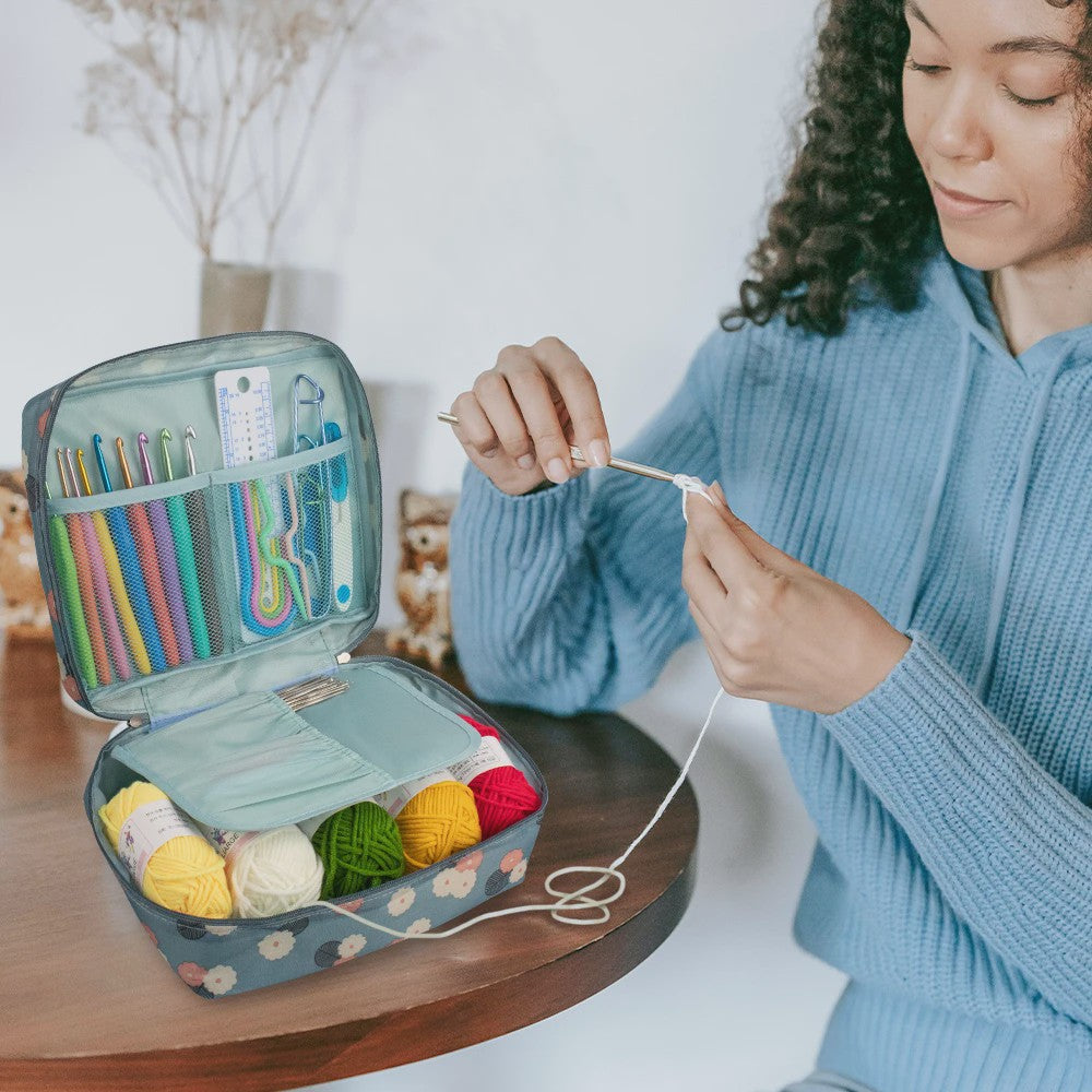 Complete Haak- en Breiset met Opbergtas: Ergonomische Haken, Naalden & Accessoires