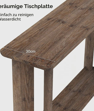 Houten Console Tafel Achter Bank - 2-Laags Entree Tafel met Opslag - Walnoot Kleur - Eenvoudige Montage