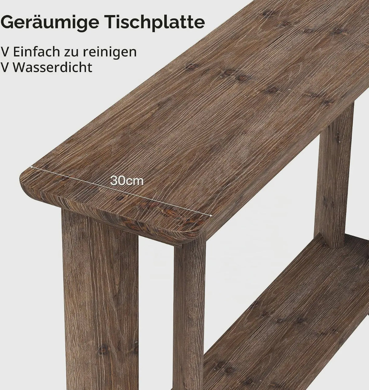 Houten Console Tafel Achter Bank - 2-Laags Entree Tafel met Opslag - Walnoot Kleur - Eenvoudige Montage
