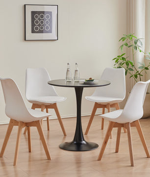 Elegante Ronde Eettafel - Nordic Tulip Design - 70cm - Wit of Zwart