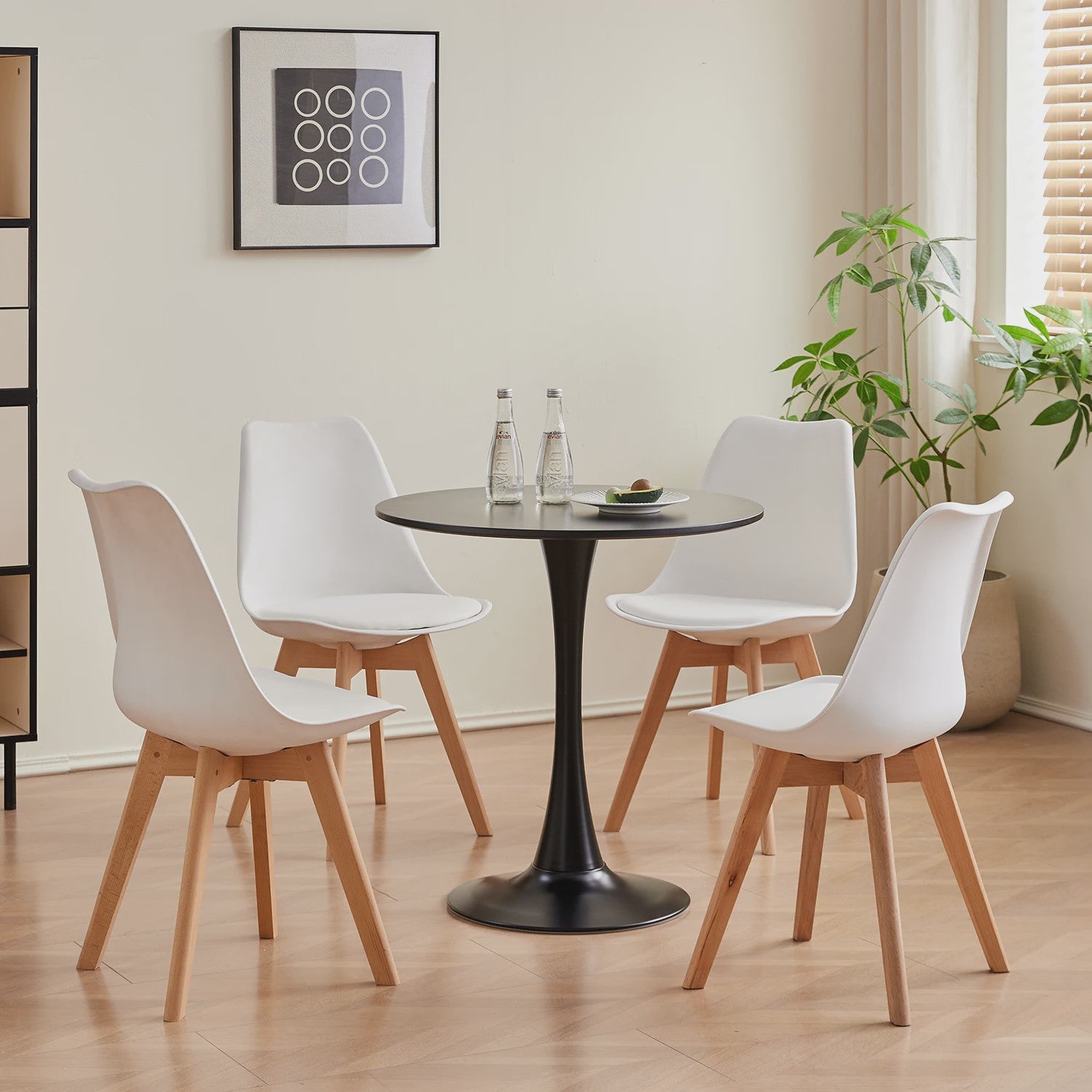 Elegante Ronde Eettafel - Nordic Tulip Design - 70cm - Wit of Zwart