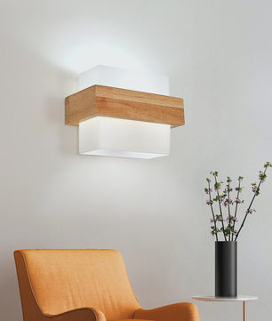 Nordische Houten Wandlamp - E27 Fitting, Natuurlijk Hout Design