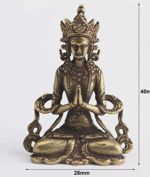 Retro Messing Boeddha Beeldje - Handgemaakt Zen Meditatie Decoratie