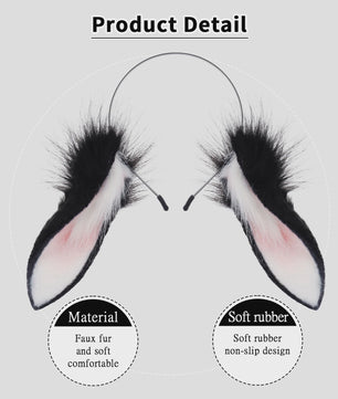 Pluche Konijnenoren Haarband - Feestelijk Accessoire voor Cosplay & Feesten