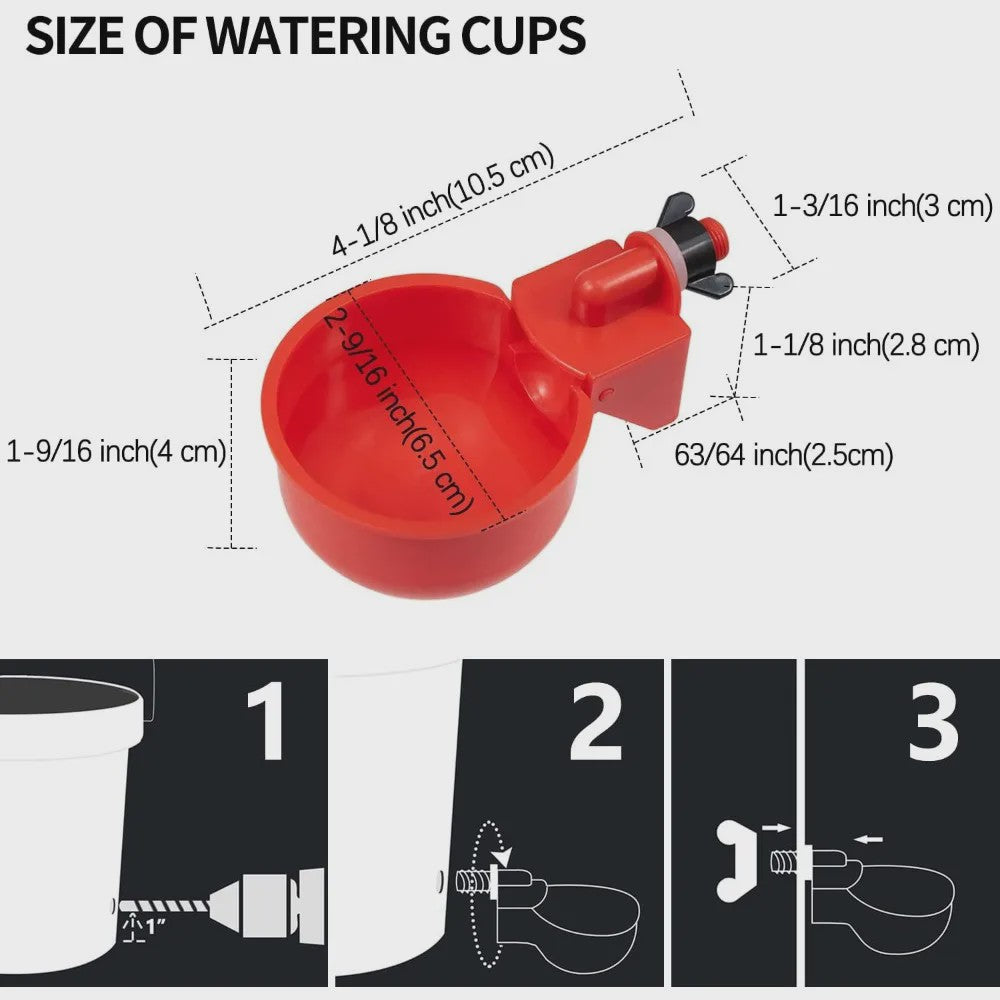 Automatische Drinkbakjes voor Kippen en Watervogels - Set van 10
