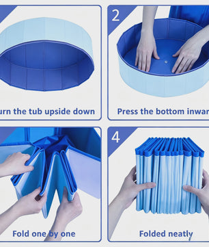 Opvouwbaar PVC Hondenbad 120x30cm - Draagbaar Zwembad voor Binnen & Buiten Gebruik