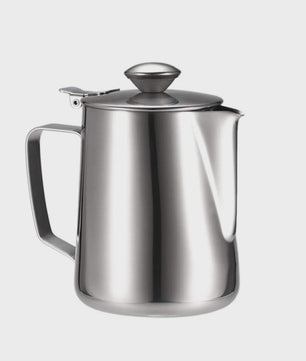 RVS Melkopschuimkan met Deksel - Barista Kwaliteit voor Latte & Cappuccino