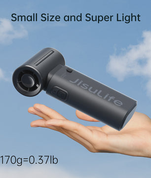 JISULIFE Life9 Draagbare Handventilator - Krachtige Turbo Wind, 18u Batterij, 5 standen, 5000mAh, Compact Zwart