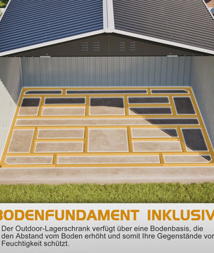 Grote Metalen Tuinhuis 289x239x191cm - Waterdicht, Roestbestendig & Afsluitbaar