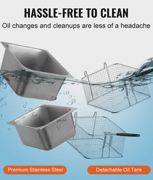 Dubbele Professionele Elektrische Frituurpan 12L - 3000W RVS - Ideaal voor Friet & Kip