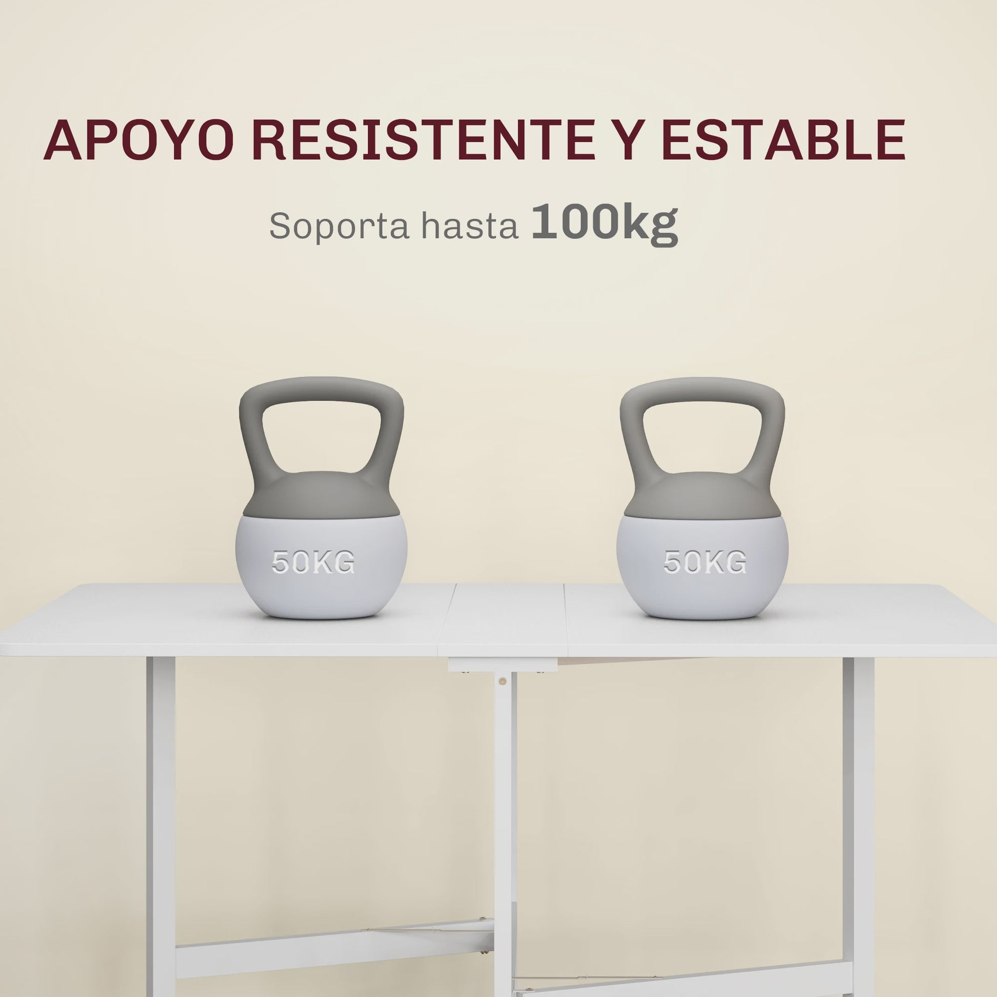 Homcom Klaptafel Eettafel voor 4-6 Personen met Wielen 120x80x73 cm