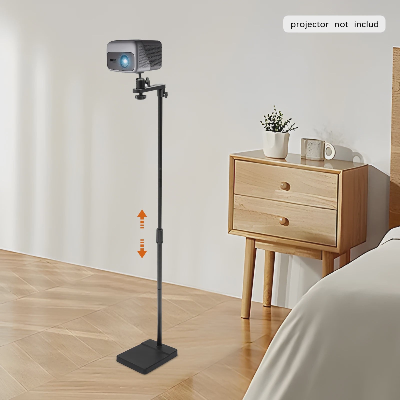 Verstelbare Projector Vloerstandaard 122-154 cm met 360° Draaibare Kop