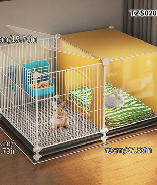 Ruime Kooi voor Konijnen & Cavia's - Multifunctioneel met Schoonmaakbasis & Verstophoek