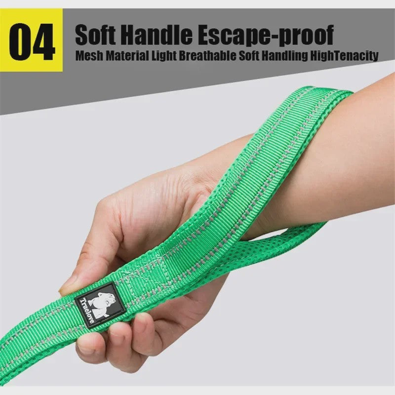 Truelove Zachte Hondenriem 200cm - Reflecterend Nylon Mesh, Gevoerd, voor Puppy tot Grote Hond/Kat