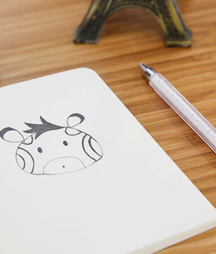 A6 Retro Notitieboek - Blanco Papier voor Tekenen, Schetsen en Schrijven - Zwart