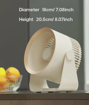 KINSCOTER Multifunctionele Draadloze Ventilator: Draagbaar, Stil & Flexibel voor Bureau, Muur of Plafond