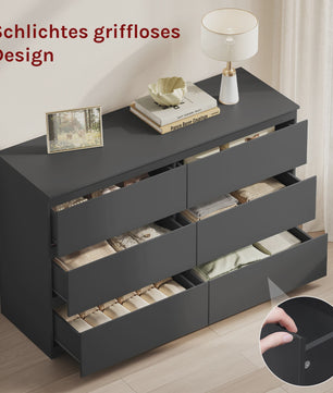 Moderne Commode met 6 Lades - 120x40x75cm - Woonkamer, Slaapkamer, Hal