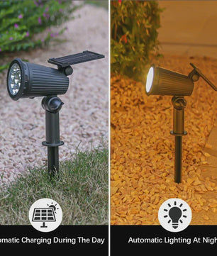 Solar LED Tuin Spots (2 stuks) - Verstelbaar, Waterdicht & Automatisch Verlichtend