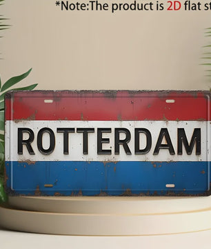 Rotterdam Nederlandse Vlag Retro Metalen Wanddecoratie - Decoratief Plaat