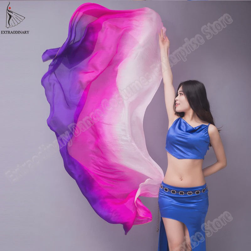 Zijden Sjaal voor Buikdans - Gegradueerde Kleuren & Maten (200-270cm)