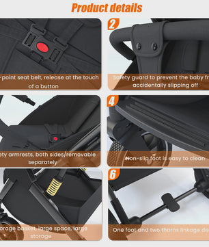 Luxe Lichtgewicht Kinderwagen Baby Reiswieg Travel System - Comfortabel en Veilig Reizen