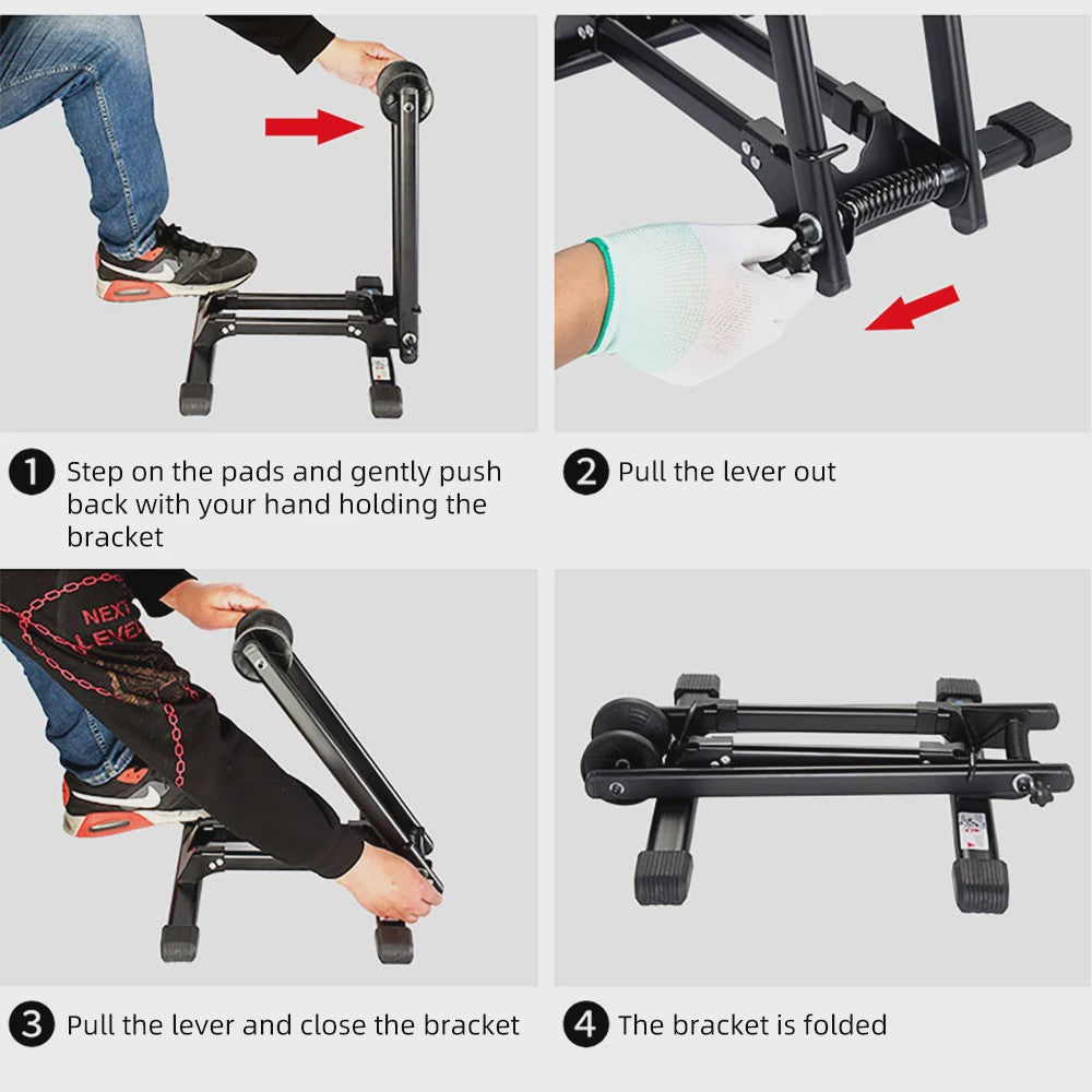 Robuuste Fiets Parkeerstandaard - Opvouwbaar & Universeel voor Racefiets & MTB