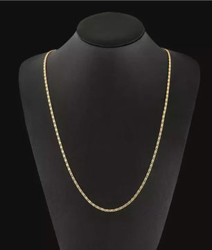 18K Gouden & 925 Zilveren Halsketting - 2MM Brede Zijschakel Ketting voor Dames & Heren