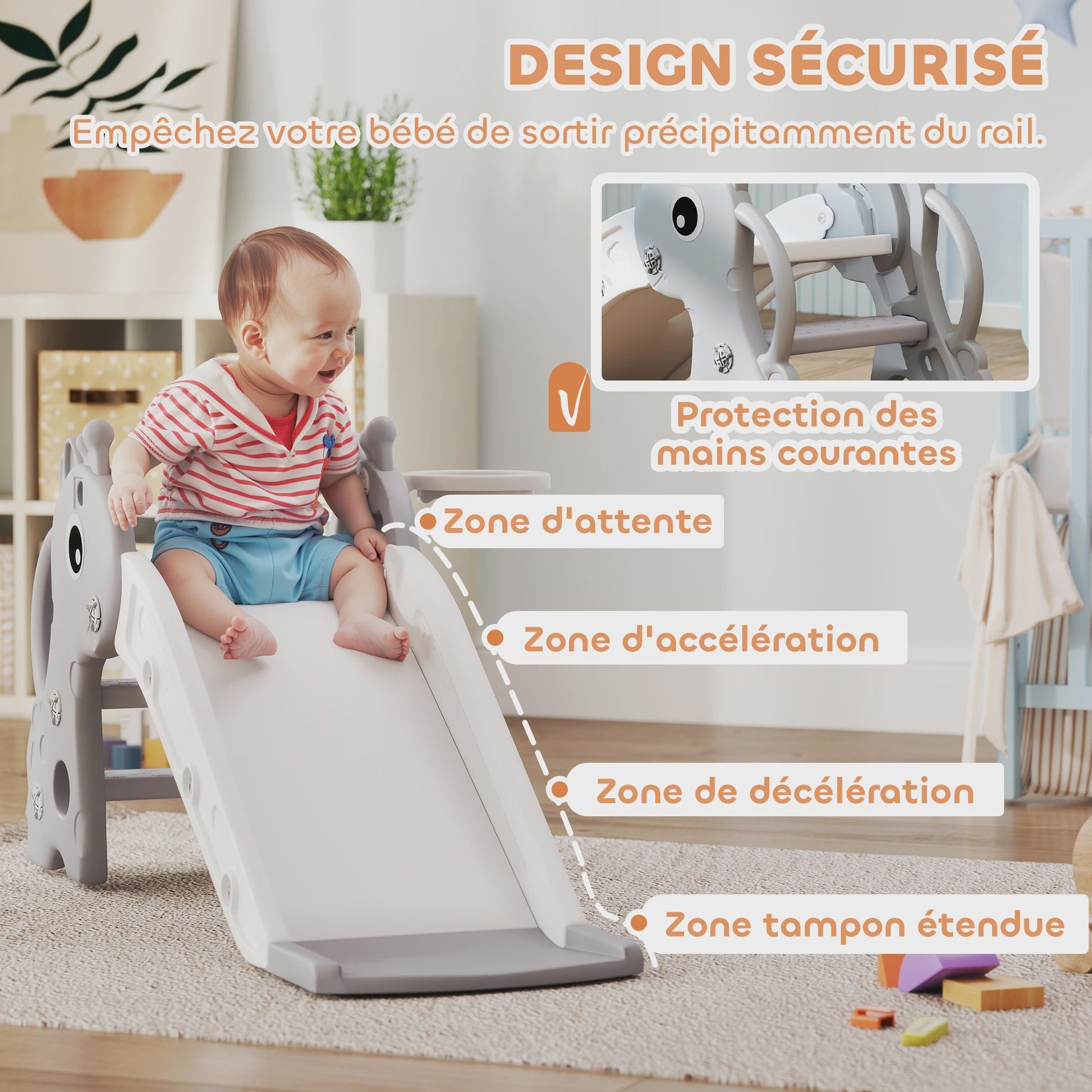 AIYAPLAY Giraffe Kinder Glijbaan met Basketbalring en Klimmuur - Indoor Speelplezier
