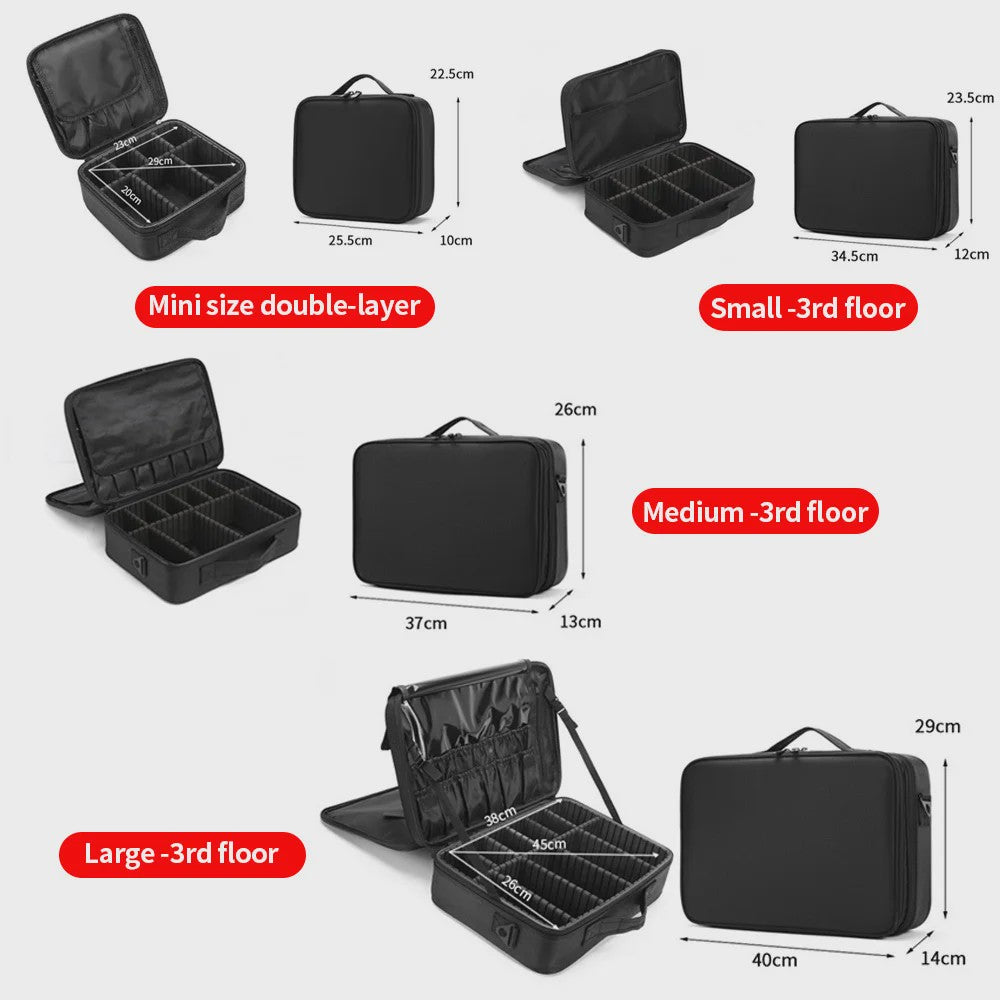 Grote Make-up Tas met Verstelbare Vakken - Multifunctionele Reis Organizer
