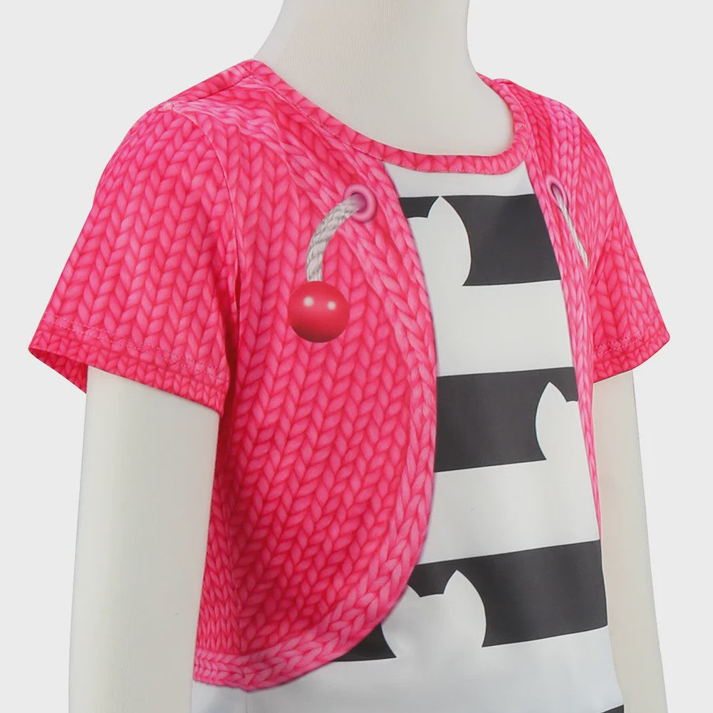Meisjes Kleding Set: Zwart-Wit Katten T-shirt & Regenboog Tutu Rok met Accessoires