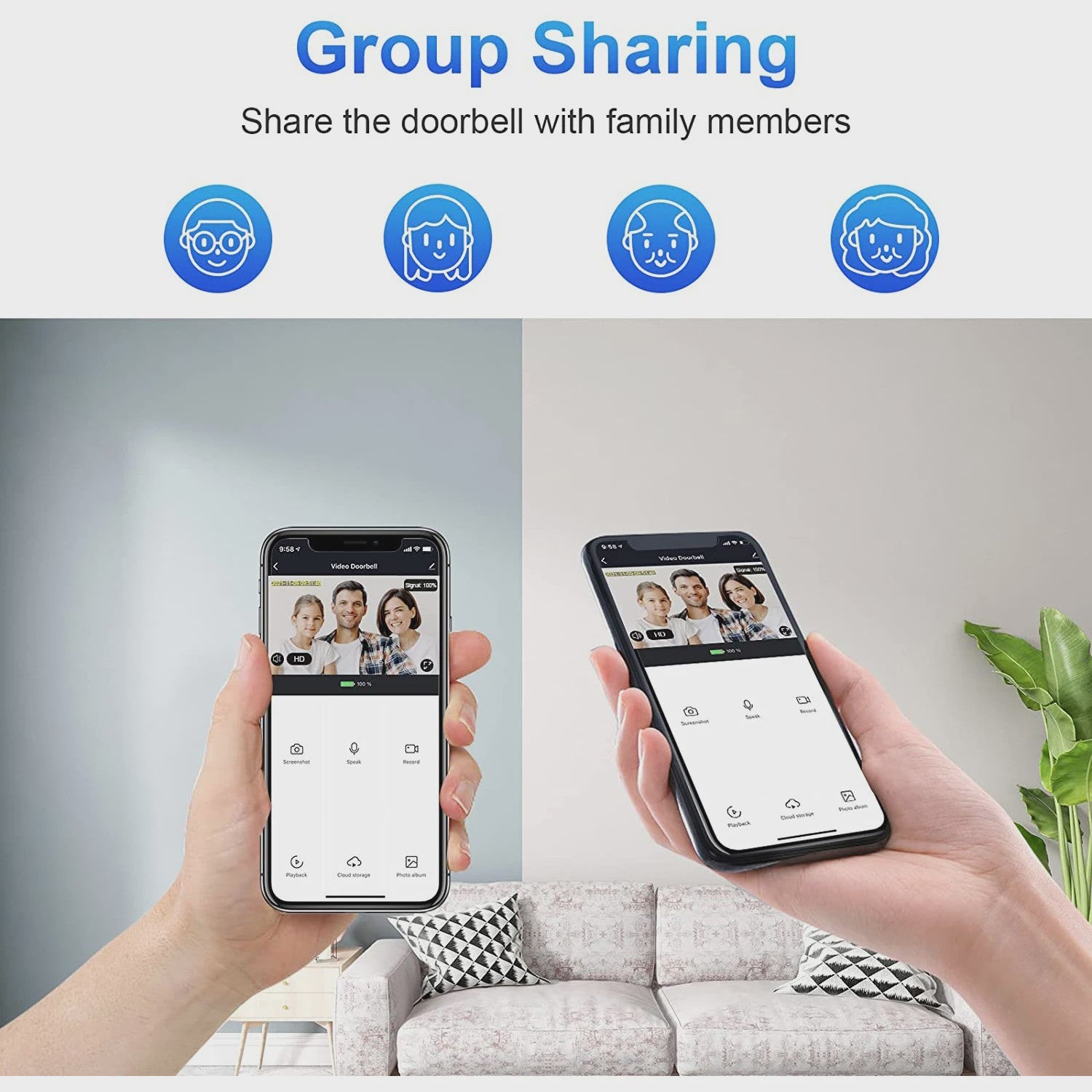 Slimme WiFi Video Deurbel met 1080P HD Camera, Nachtzicht en Bewegingsdetectie