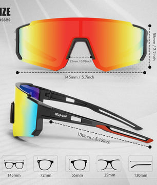 SCVCN Fietsbril Sport Zonnebril UV400 - Wielrennen, MTB, Outdoor