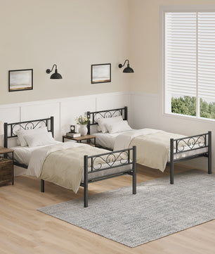 Stijlvol Metalen Bedframe 90x200 cm - Zwart