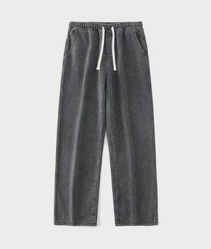 Streetwear Jeans Heren: Loose Fit, Wide Leg, Koreaanse Stijl - Zwart & Lichtblauw