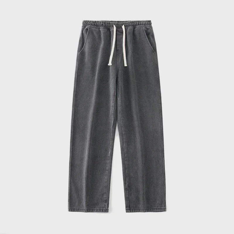 Streetwear Jeans Heren: Loose Fit, Wide Leg, Koreaanse Stijl - Zwart & Lichtblauw