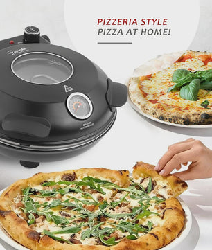 Elektrische Pizzaoven 12 Inch - 1200W met Keramische Steen & Precisie Temperatuurregeling tot 420°C