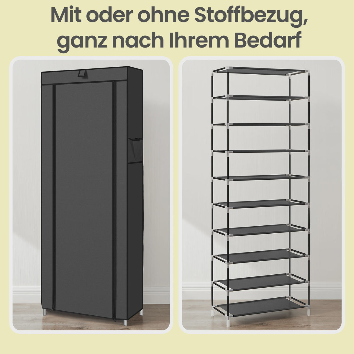 SONGMICS Schoenenrek 10 Lagen - 28x58x160 cm - Metaal Frame - Organiseer je schoenenkast