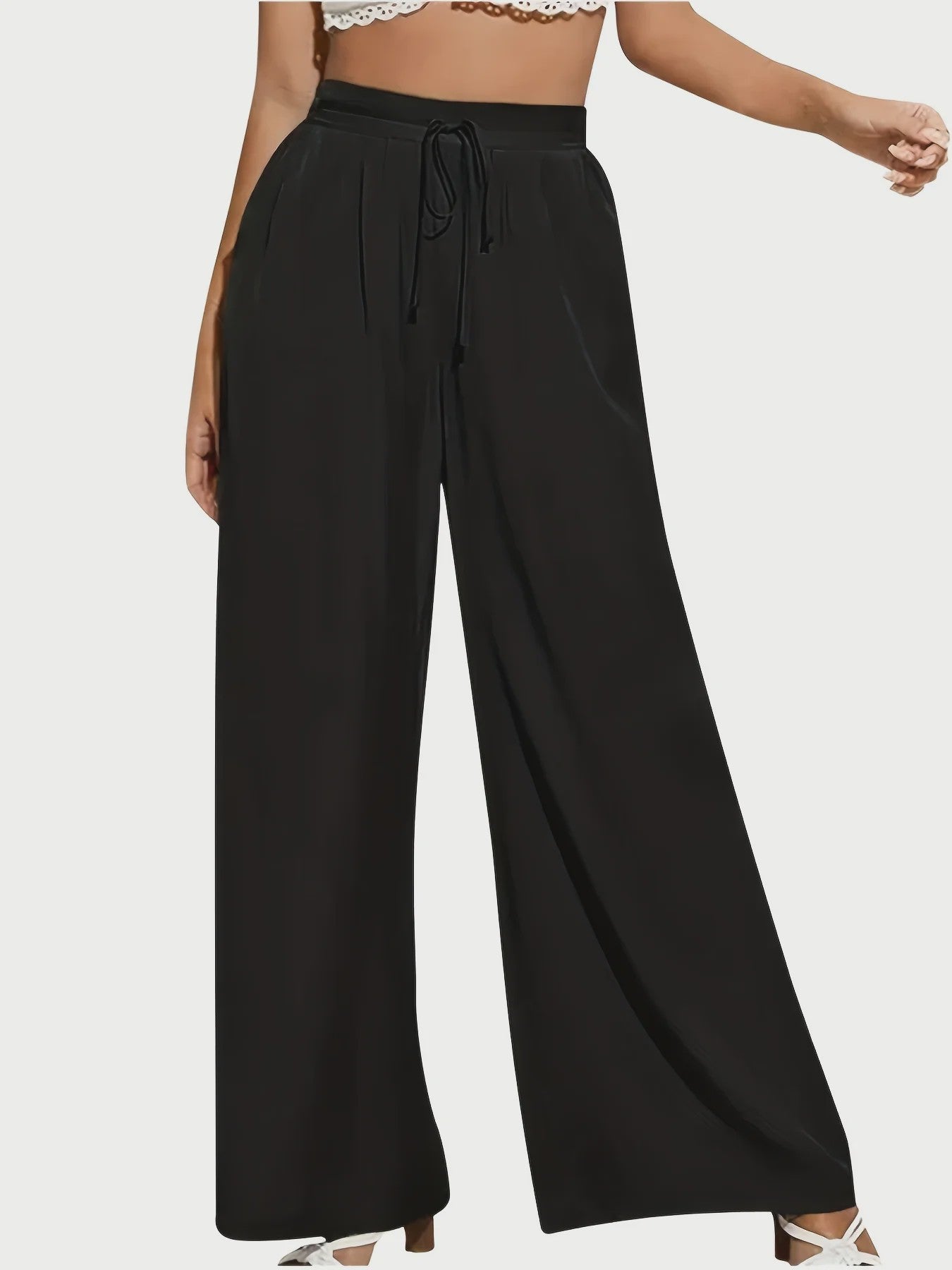 Zomerse Plus Size High Waist Straight Leg Broek - Comfortabele Stretch Stijl