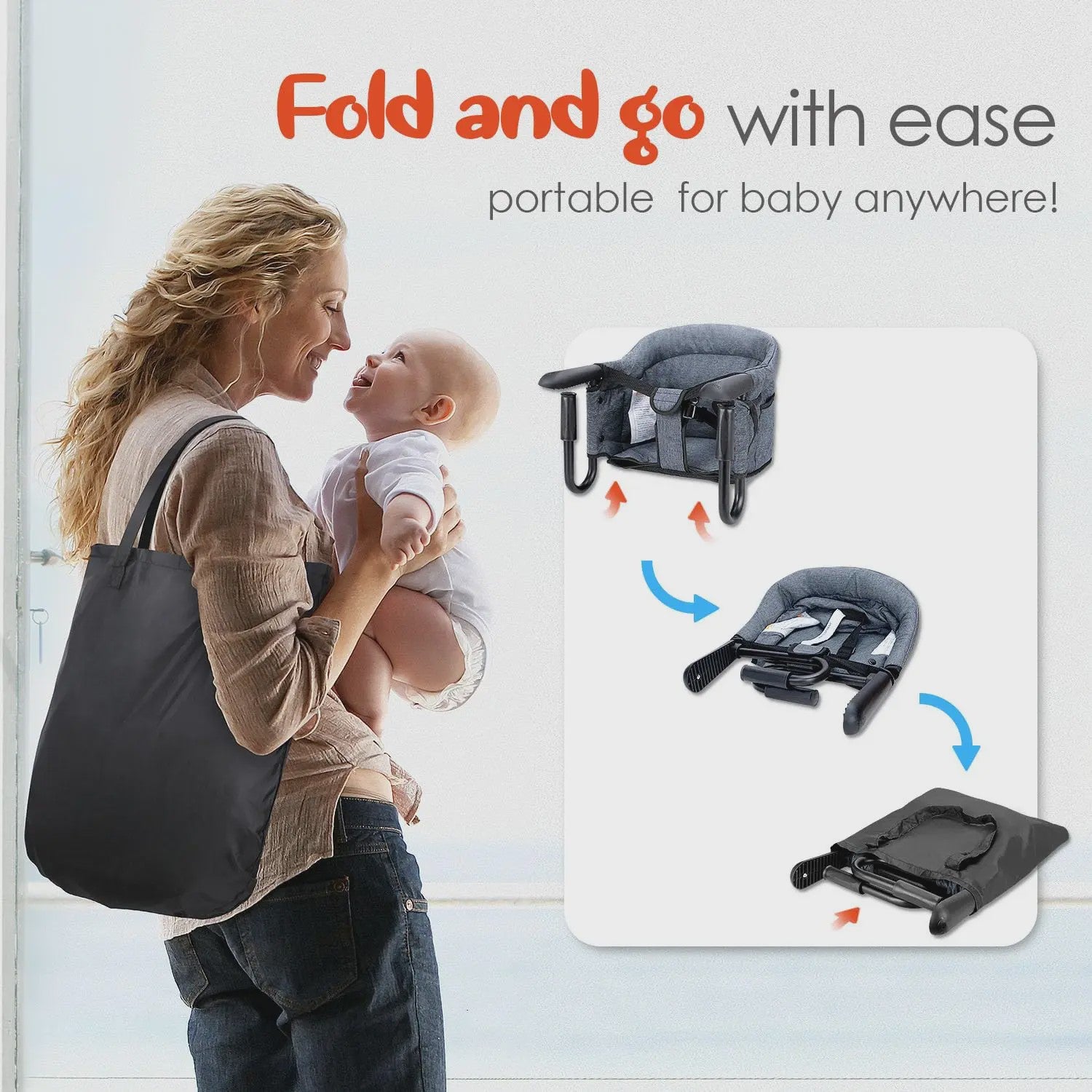 Draagbare Kinderstoel voor aan Tafel - Clip-On & Opvouwbaar