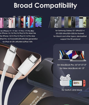 USB-C naar USB-C Kabel 60W Snellader & 480Mbps Data | Universeel Compatibel
