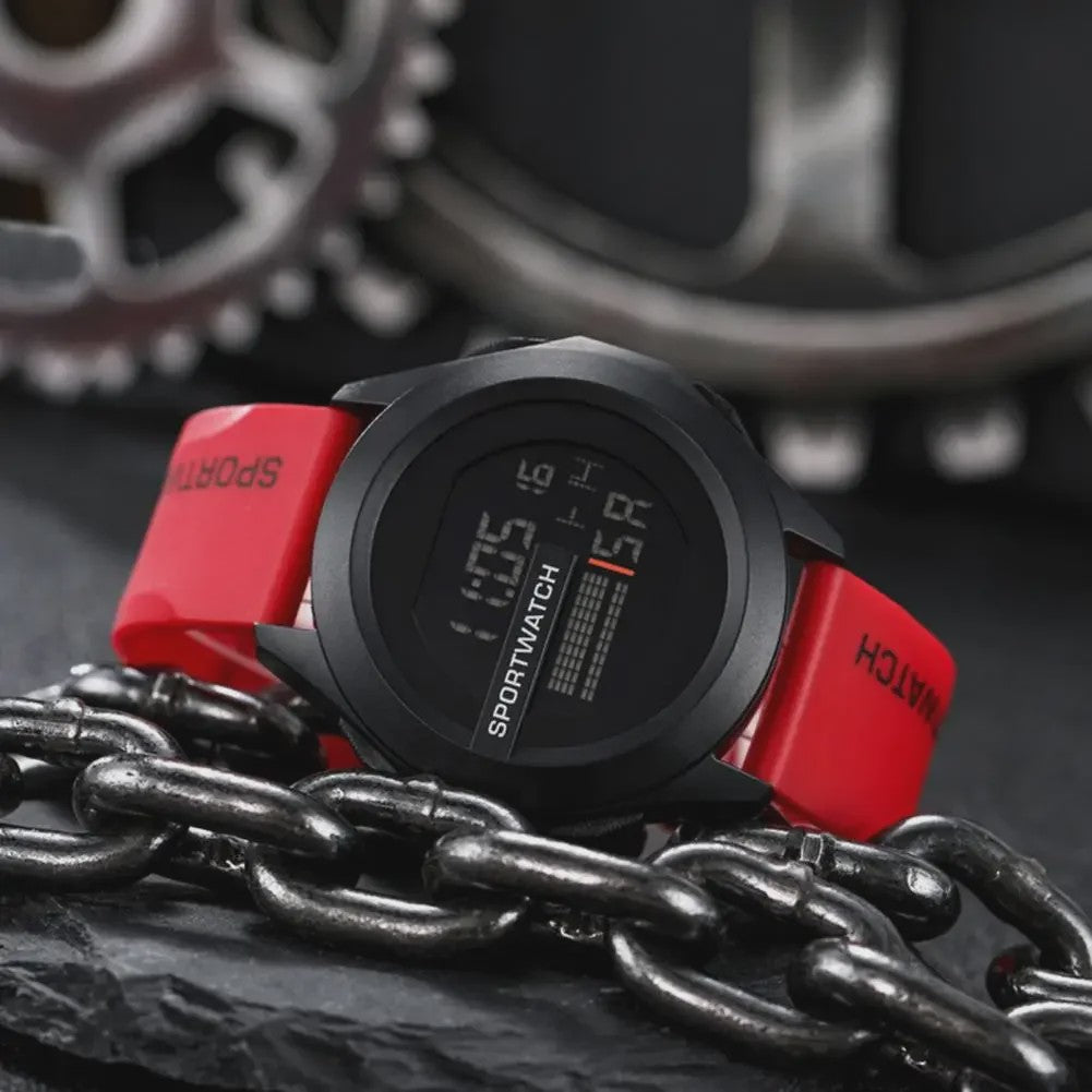 Sportief Heren Horloge: Digitaal LED Alarm & Stopwatch, Waterdicht Fitness Horloge