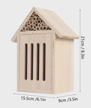 Houten Insectenhotel en Bijenhuis - Decoratieve Nestkast voor Tuin en Balkon