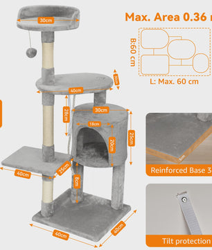 Luxe Kattenboom met Krabpalen, Huisje en Speeltjes - Multi-Level Kattenhuis