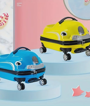 Vrolijke 20-Inch Kinderkoffer in Cartoon Auto Design - Stevig ABS PC met Spinnerwielen