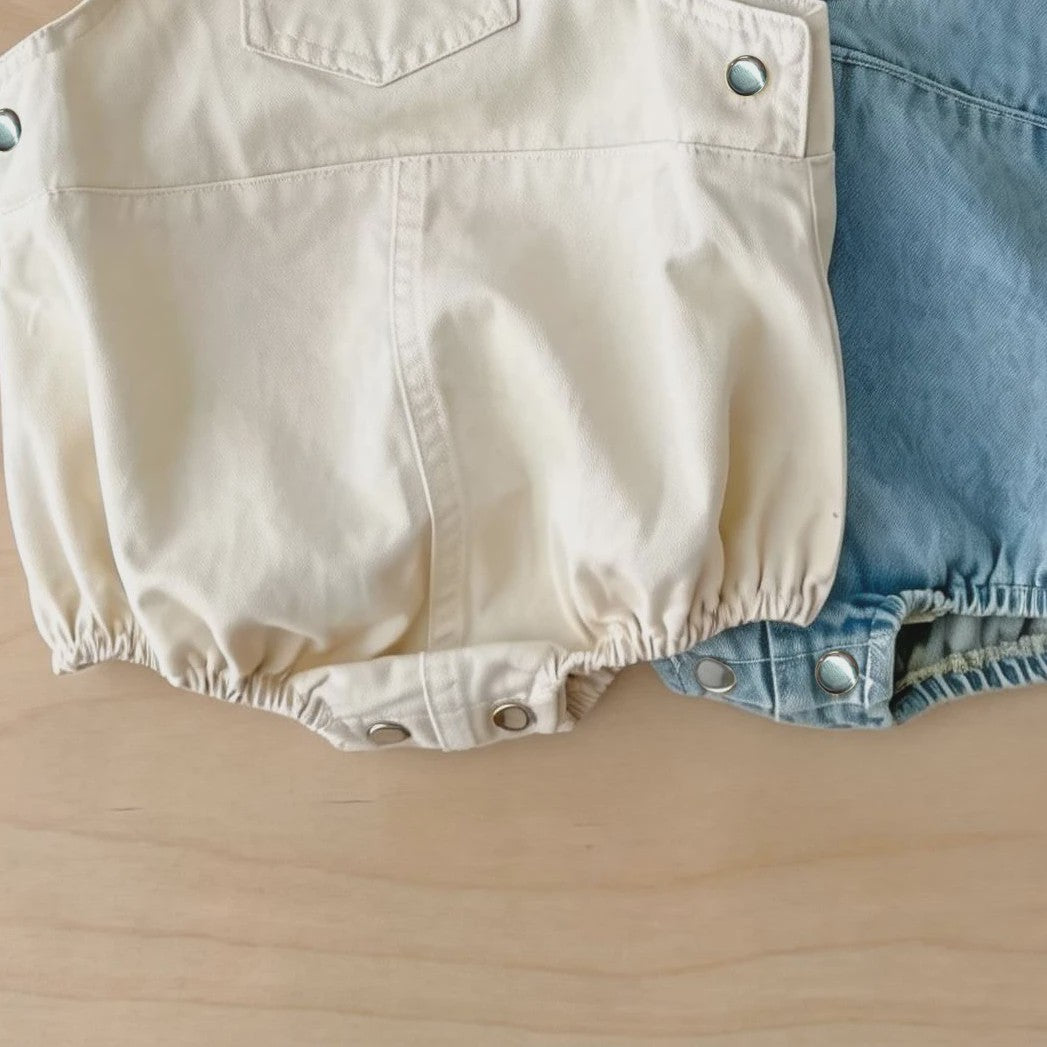 Schattige Denim Baby Overalls met Zakken - Lente & Zomer Collectie