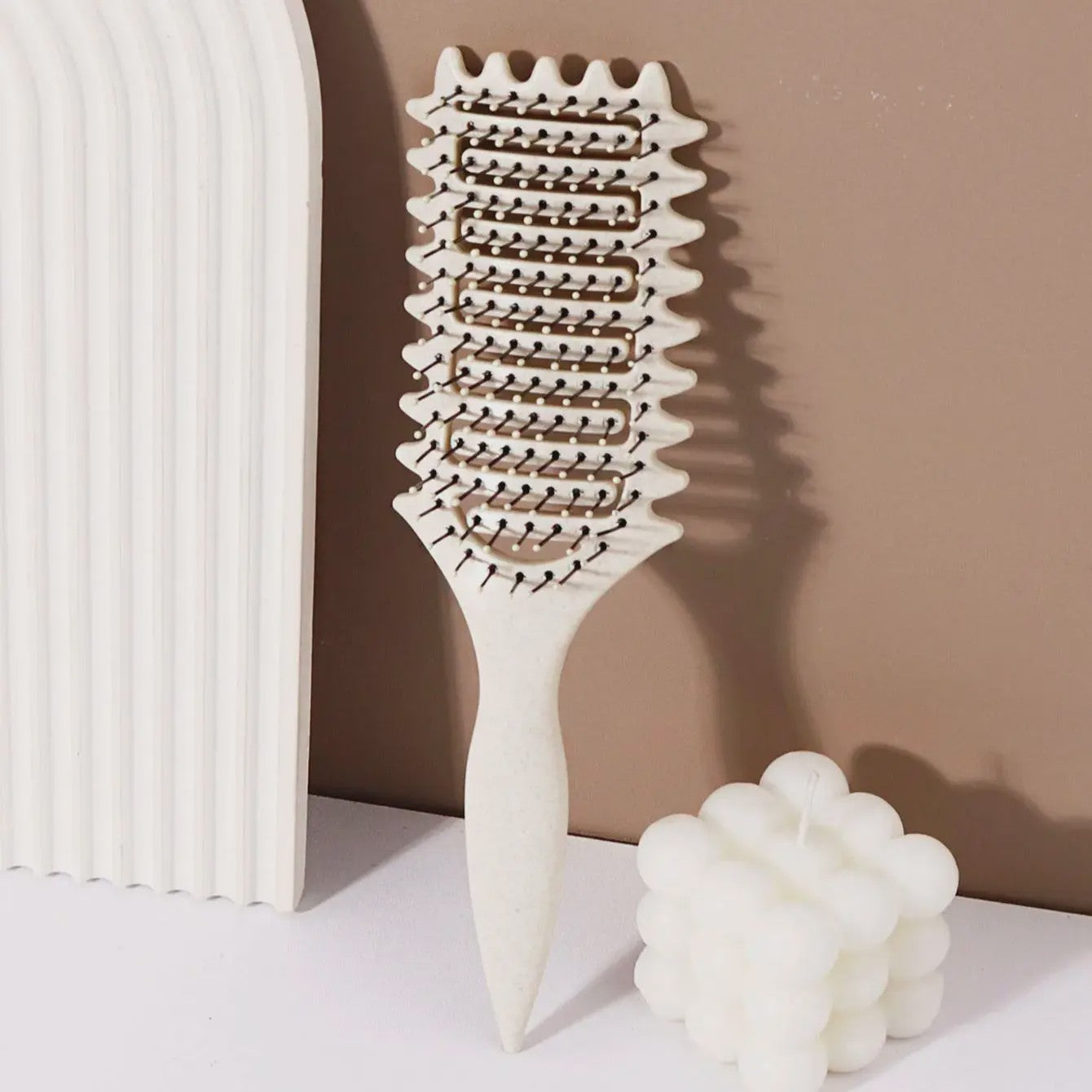 Ventilerende Stylingborstel met Massage-effect - Comfortabele Grip voor Natuurlijk Haar & Pruiken