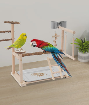 Houten Vogel Speeltoren met Ladder, Schommel en Voerbakjes